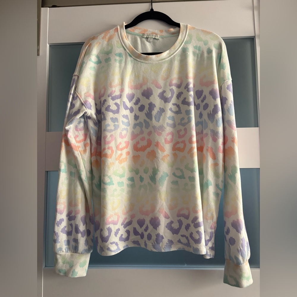 P.J. Salvage Pastel Multicolor Pajama Shirt Size Large VGUC